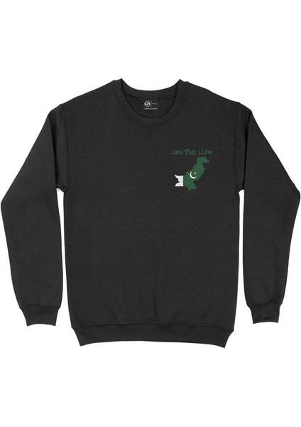 Land That I Love Pakistan Cep Tasarım Baskılı Sweatshirt