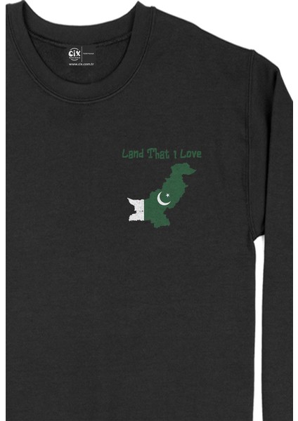 Land That I Love Pakistan Cep Tasarım Baskılı Sweatshirt fiyatları
