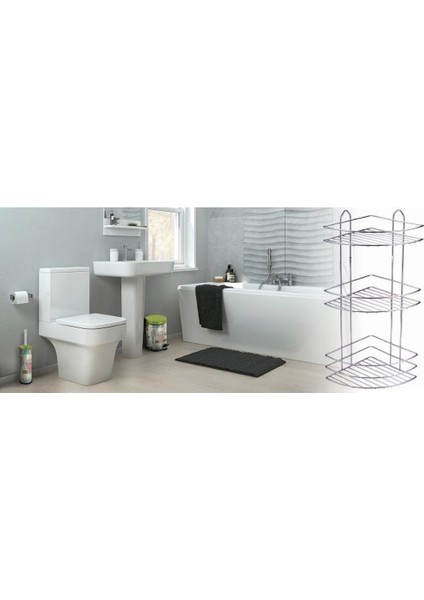 Small 3'lü Krom Banyo Köşeliği Şampuanlık (EK03)