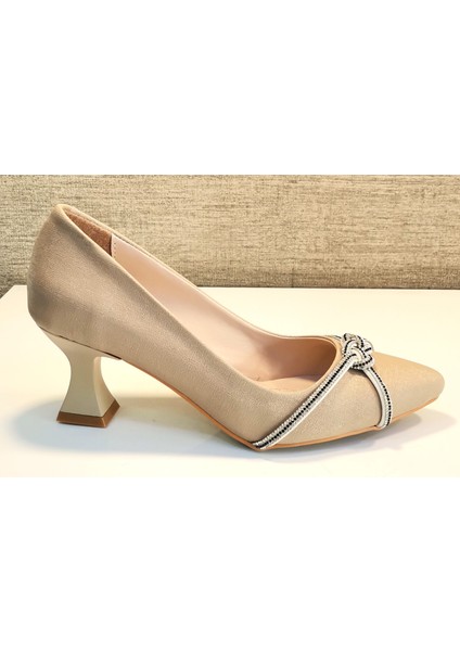 805 Bayan Taş Detaylı Kadeh Ökçe Stiletto