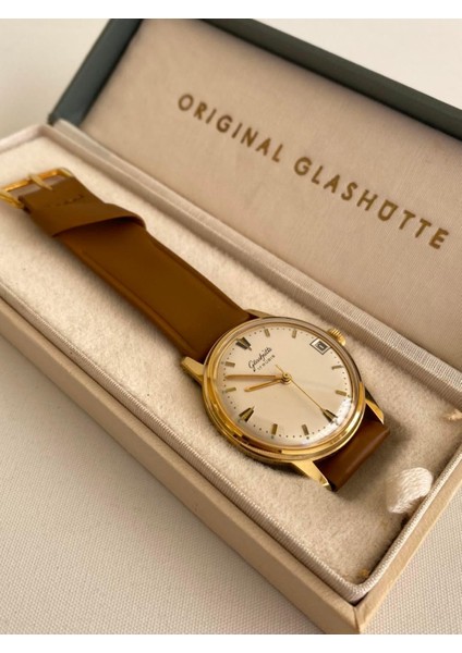 Gub Glashütte 09565 Altın Kaplama Vintage Kurmalı Kol Saati 36MM