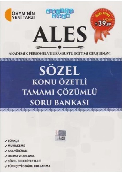 Akıllı Adam Yayınları Sözel Konu Özet'li Tamamı ÇözüALESmlü Soru Bankası