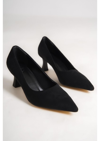 Kandy Siyah Süet Stiletto Kadeh Topuklu Ayakkabı fırsatları