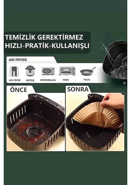 Tilbe Home Airfryer Pişirme Kağıdı Hava Fritözü Yağ Geçirmez Kalıp Xiaomi Philips Tefal Kumtel Tüm Model