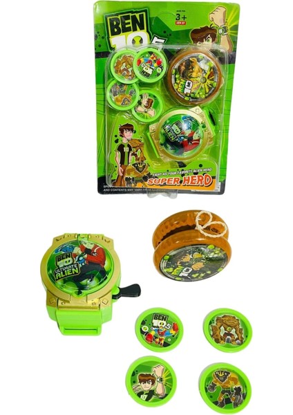 Ben 10 Oyuncak Seti Yoyo ve Taso Fırlatan Ben 10 Saat Seti BEN10 Saati