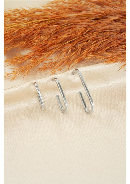 Kadın Özel Tasarım Geometrik 3 Boy Küpe Seti