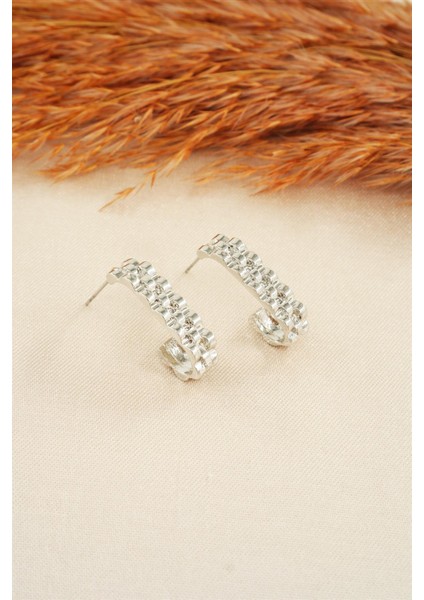 Kadın Özel Tasarım 3 cm Kordon Model Küpe