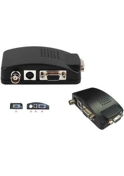 Bnc VGA Çevirici Svideo VGA Çevirici S-Video VGA Çevirici Bnc VGA Dönüştürücü