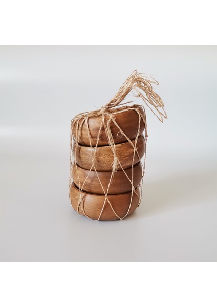 Yeşil Ahmet Ahşap Akasya Çerezlik 4 Lü Sunum-Çerezlik