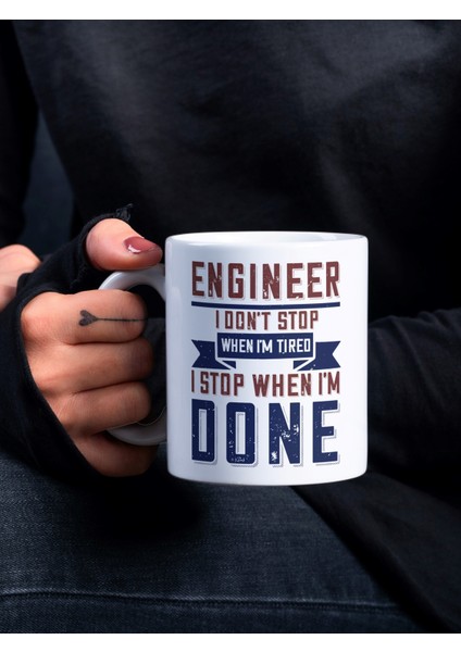 Mühendis Temalı Özel Tasarım Kupa Meslek Kupaları Baskılı Hediye Kupa Bardak-Doğum Günü Hediye