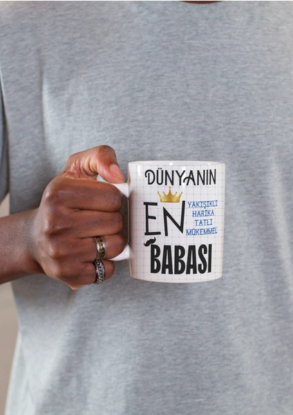 Baba Temalı Yazılı Özel Tasarım Baskılı Kupa Bardak Babalar Günü Hediye