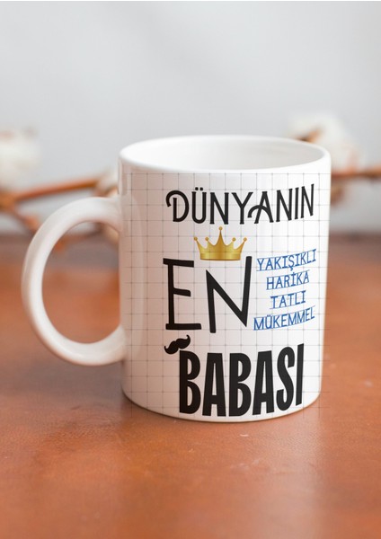 Baba Temalı Yazılı Özel Tasarım Baskılı Kupa Bardak Babalar Günü Hediye