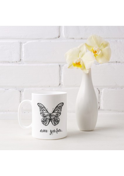Motivasyon Temalı Özel Tasarım Baskılı Kupa Bardak 001 -Anı Yaşa- fiyatları