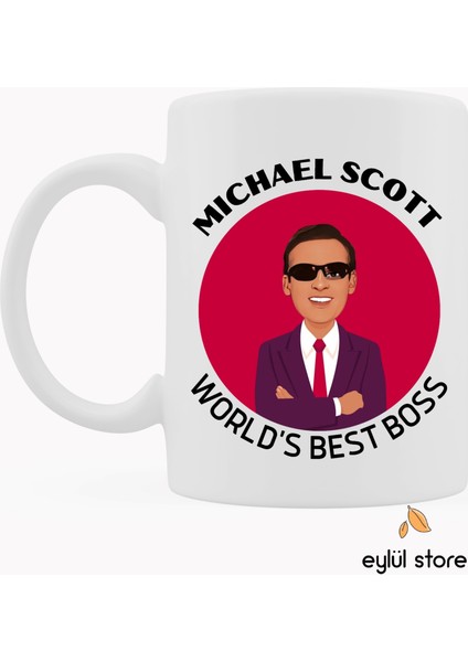The Office Temalı Özel Tasarım Baskılı Kupa Bardak Çay Kahve Bardağı Michael Scott
