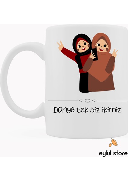 Dostluk-Arkadaşlık Temalı Özel Tasarım Baskılı Kupa Bardak Arkadaşa Hediye Kupa Bardak