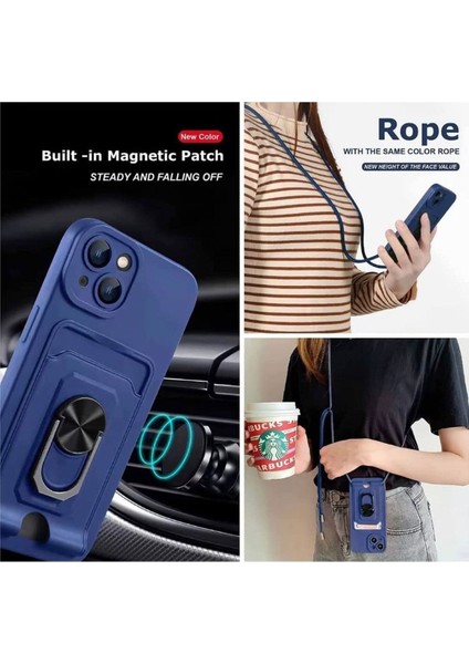 Xiaomi Redmi Note 12 Pro 5g Kılıf Kamera Lens Sürgülü Korumalı Kartvizitli Silikon Kapak Boyun Ip Askılı Zırh Armor