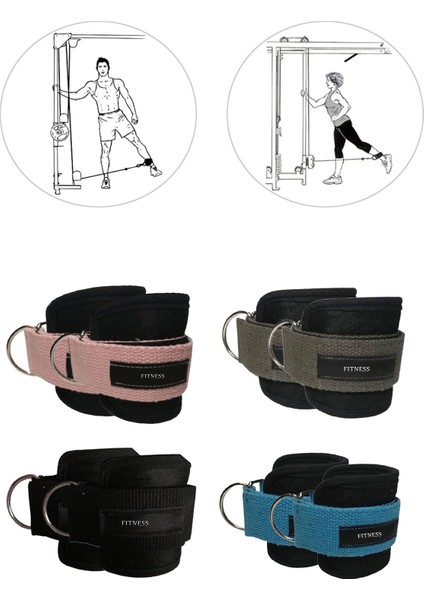 Ayak Bilek Kayışı D-Ring Fitness Ağırlık Çekiş Aparatı