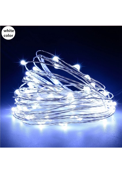 5 Metre Beyaz Peri LED Tel LED On-Off