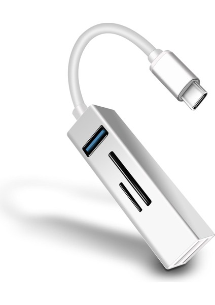 BN08 Macbook ve Android Için 5 In 1 Alüminyum Type-C To USB 5gbps 3.0 Çoklayıcı Hafıza Kartı Okuyucu Otg