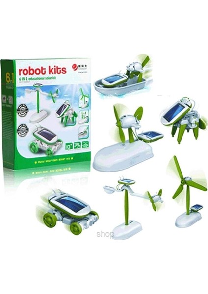 Güneş Enerjili Robot Oluşturma Seti Solar Kit (6 In 1)