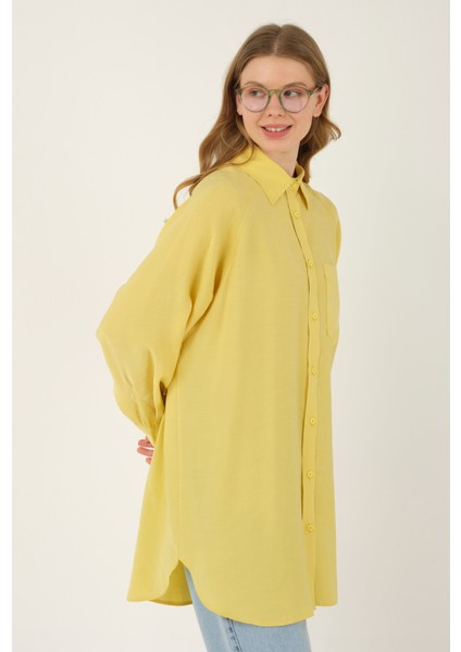 Reglan Kol Modal Gömlek Pastel Sarı