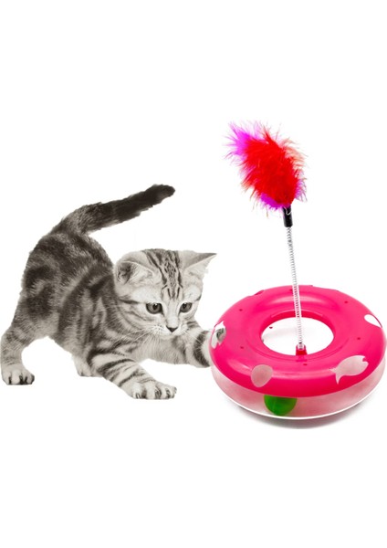 Tek Katlı Tüylü Eğlenceli Kedi Oyuncağı