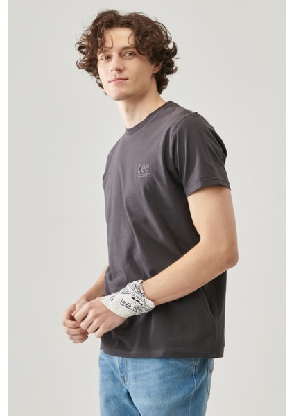 Lee Lightweight Logo Erkek Siyah Bisiklet Yaka Tişört fırsatları