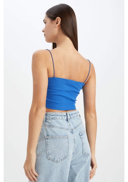 Coool Skinny Fit İp Askılı Pamuklu Crop Top U0358AZ23SM fırsatları
