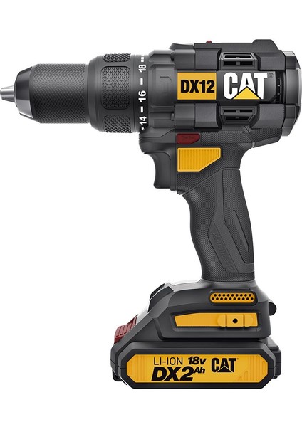 DX12 18VOLT/2.0AH Li-Ion Çift Akülü Kömürsüz Profesyonel Şarjlı Darbeli Matkap