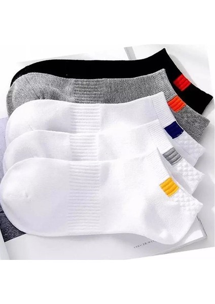 5 Çift Unisex Beyaz Renkli Taban Altı Lastikli Yıkamalı Patik Çorap fiyatları