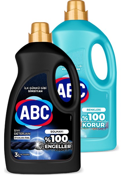 Sıvı Çamaşır Deterjanı Renkliler 2,7 Lt ve Sıvı Çamaşır Deterjanı Siyahlar 2,7 Lt