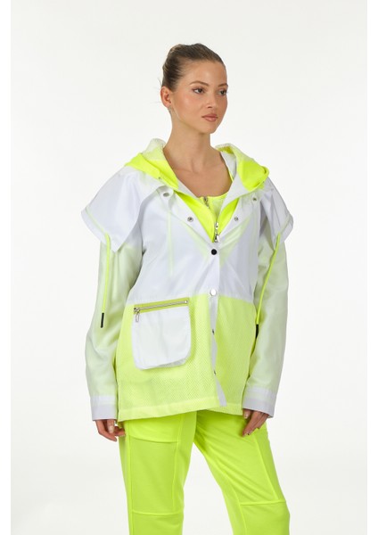 Oversize Kapüşonlu Neon Kadın Ceket - Günlük Spor fiyatları