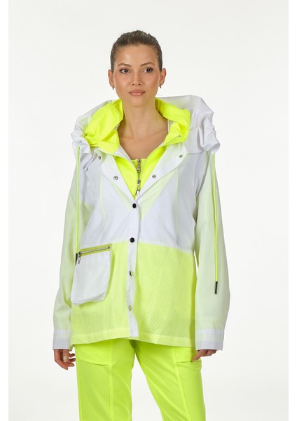 Oversize Kapüşonlu Neon Kadın Ceket - Günlük Spor modelleri