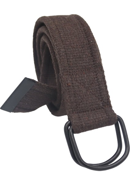 Siyah D Tokalı Dokuma Bay Kadın Genç Kahverengi Spor Kot Kanvas Bez Kemer