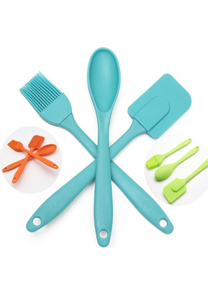 1 Slikon Spatula +1 Adet Slilkon Yumurta Fırçası + 1 Adet Kaşık 3lü Mutfak Set