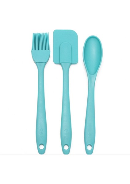 1 Slikon Spatula +1 Adet Slilkon Yumurta Fırçası + 1 Adet Kaşık 3lü Mutfak Set