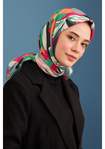 Daphne Siyah Pamuk Viskon Eşarp Modeli