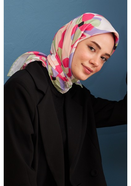 Daphne Pembe Pamuk Viskon Eşarp Modeli
