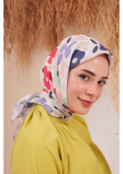 Ipekhan Flowers Serisi Lila Mor Pamuk Viskon Eşarp 1122-14 modelleri