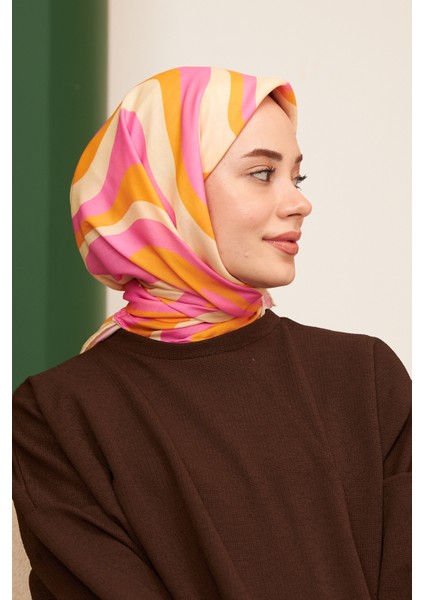 Twist Turuncu Pembe Pamuk Viskon Eşarp Modeli fırsatları