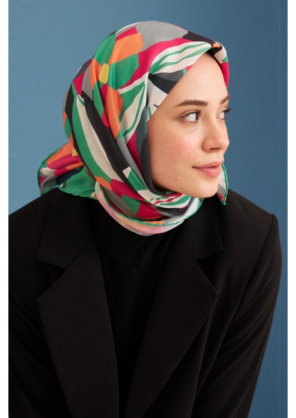 Daphne Siyah Pamuk Viskon Eşarp Modeli