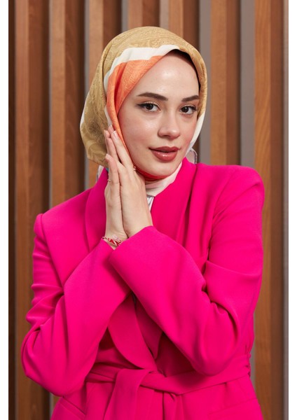 Ipekhan Etnik Desen Serisi Gold Pamuk Viskon Eşarp 1127-03