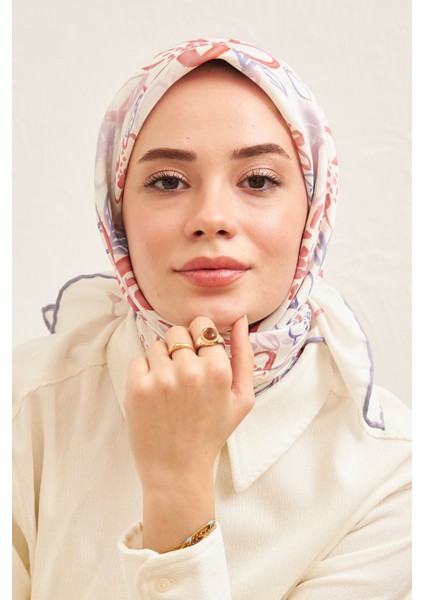 Pastel Astrel Lila Pamuk Viskon Eşarp Modeli modelleri