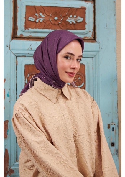 Ipekhan Monogram Serisi Mor Pamuk Viskon Eşarp 1118-06 fiyatları