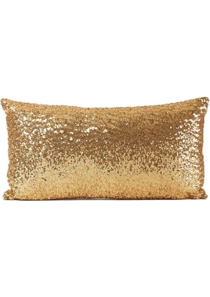 Pullu Payetli Dikdörtgen Dekoratif Kırlent Kılıfı