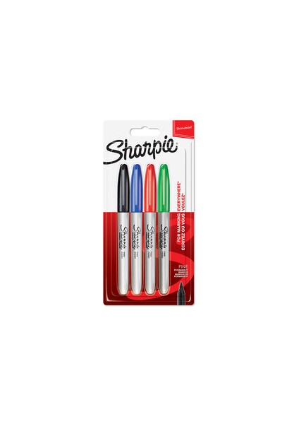 Fine Permanent Markör Standart Renk 4'lü Bl