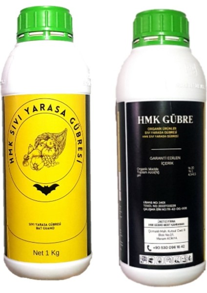 %100 Organik Hmk Sıvı Yarasa Gübresi 1 +1 Litre
