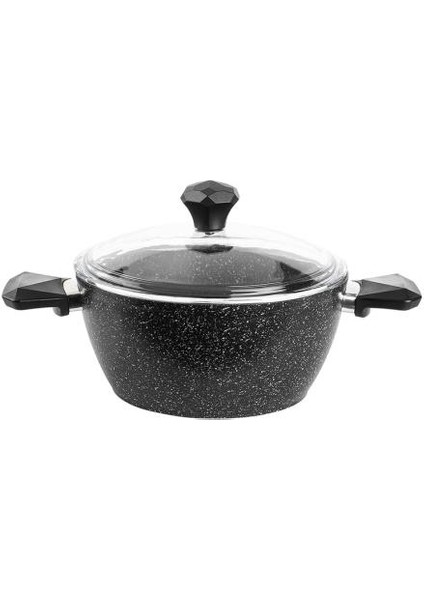Siyah Gemme Granıtte Granit Derin Tencere 18CM