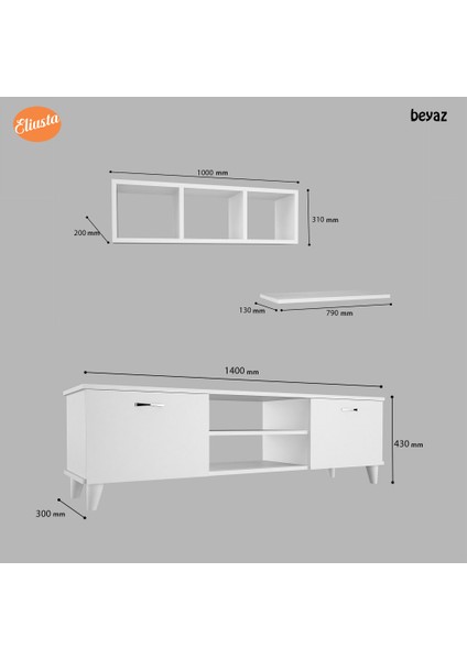 Tv Ünitesi Takımı Orta Sehpa Duvar Rafı Tv Sehpası Salon Tv Mobilyası