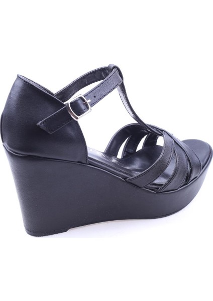 2808 Kadın 9 cm Dolgu Topuklu Cilt Sandalet fırsatları